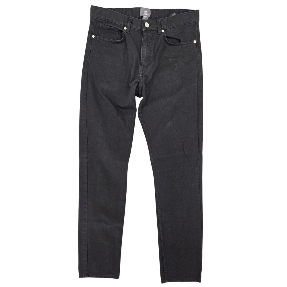 H&M 29 Slim Fit‎ Jeans Mens Black Denim Minimalist Streetwear